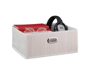 Relaxdays 10x paniers de rangement bambou blancs