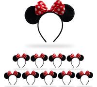 relaxdays 10x serre-tête souris avec oreilles et ruban