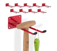 relaxdays 10x Support d'appareils rouge en acier