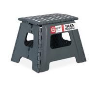Relaxdays 10x tabourets pliables L gris foncé