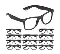 Relaxdays 12 Paires de Lunettes pour Faire la fête, Carnaval, Festival, Plastique, sans Verres, Noires
