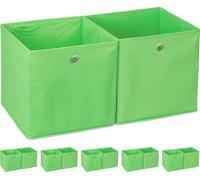 relaxdays 12 x Boîte de rangement en tissu vert