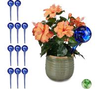 relaxdays 12 x Boule d'arrosage verre bleu