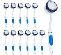 relaxdays 12 x brosse à vaisselle blanc-bleu