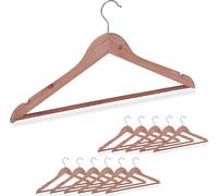 Relaxdays Cintre en Bois de cèdre, Lot de 12, Traverse Pantalon, encoches, élégant, Anti Mites, L:44 cm, Nature