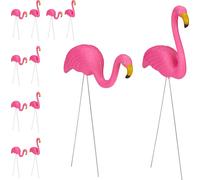 relaxdays 12 x figurine flamant rose