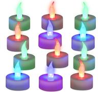relaxdays 12 x LED bougies chauffe-plat changement de couleur
