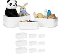 relaxdays 12 x panier de rangement salle de bain blanc