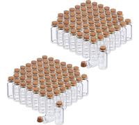 relaxdays 120 x mini-bouteilles en verre avec bouchon