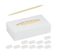 Relaxdays 12000 Cure-Dents en Bois, Longueur : 6,5 cm, pour l’hygiène Dentaire, l’apéro ou Le Bricolage, Natures