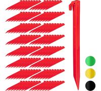 relaxdays 128 x piquets en plastique rouge