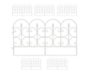 Relaxdays 12x Bordure de Jardin Plastique, Clôture Gazon 30 cm, 6 éléments, 4 m, Parterre Massif pelouse, Piquet