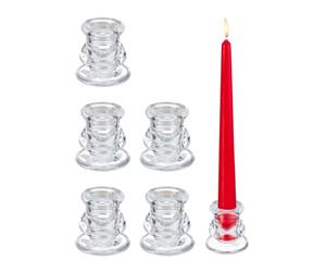 Relaxdays 12x bougeoirs verre