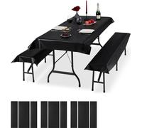 relaxdays 12x Garniture de tente de bière Coussin noir