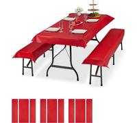 relaxdays 12x Garniture de tente de bière Coussin rouge