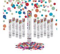 Relaxdays Canons à confettis 12x,Coeur, 6-8 m Hauteur d'effet, Anniversaire, Mariage, 40 cm, Papier, Rond, Multicolore