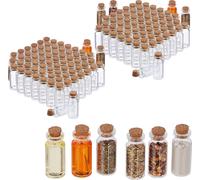 relaxdays 144 x Mini bouteilles en verre avec bouchon
