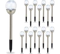 relaxdays 16 x lampe de jardin boule de verre blanche