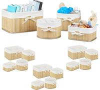 relaxdays 16 x Panier de rangement en bambou