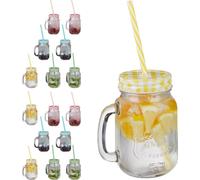 relaxdays 16 x verres à boire avec paille