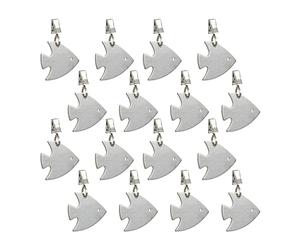 Relaxdays 16x Poids pour la Nappe de Table ou Le Rideau, Design Animalier (Poisson), Acier Inoxydable, argentés