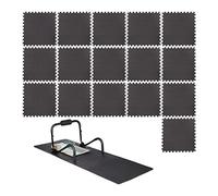 Relaxdays 16x Tapis de Protection Sol Dalle amortissante Son Noir 60 x 60 cm, 3m² Set de 8, 1cm épaisseur, Noir