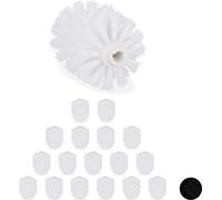 relaxdays 18x brosse de toilette tête de brosse de rechange blanche