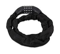 Relaxdays 1x Antivol vélo, Cadenas à Code, Chaine Anti-vol pour vélo, Moto ou Poussette, 5 Chiffres, en Acier, 120 cm, Noir
