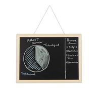 Relaxdays 1x Tableau Craie avec Cadre en Bois, Lavable, pour Bureau, Pense bête à accrocher au Mur, 30 x 40 cm, Noir