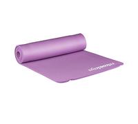 Relaxdays 1x Tapis Yoga 1 cm épaisseur Doux Caoutchouc Sangle Transport Pilates aérobic HxlxP: 1 x 61,5 x 182 cm, Violet