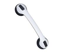 Relaxdays 2 Barres d'appui ventouses, Baignoire & Douche, 70 kg, Seniors & Personnes handicapées, succion, Noir et Blanc