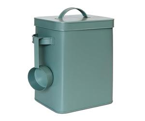 Relaxdays 2 boîtes métalliques hermétiques de 6,5 L avec doseur, pour Aliments et boîte à lessive, Verte
