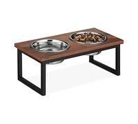 relaxdays Support de gamelle en bois de manguier