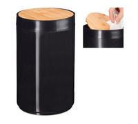 Relaxdays 2 poubelles cosmétiques bambou, noires