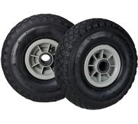 Relaxdays Roue de brouette caoutchouc 80 kg, roue de rechange, 260 x 85 mm essieu 3.00-4 chariot diable, noir-gris