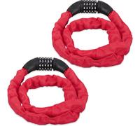 relaxdays 2 x antivol à combinaison vélo rouge