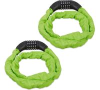 relaxdays 2 x antivol à combinaison vélo vert
