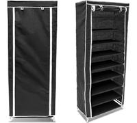 relaxdays 2 x armoire à chaussures tissu 9 étagères noir