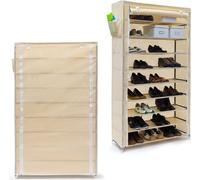 relaxdays 2 x Armoire à chaussures VALENTIN haute beige