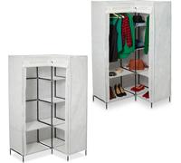 relaxdays 2 x Armoire d'angle Tissu blanc