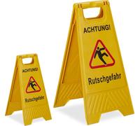 relaxdays 2 x Attention danger de glissade Panneau de signalisation