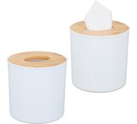 relaxdays 2 x Boîte à lingettes cosmétiques avec couvercle