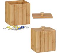 relaxdays 2 x Boîte de rangement avec couvercle