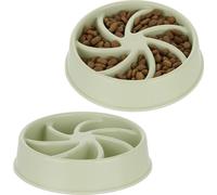 relaxdays 2 x bol anti-gorge 600 ml vert