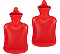 relaxdays 2 x bouillotte 1 litre rouge