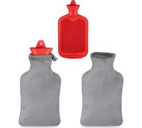 relaxdays 2 x bouillotte avec housse 1,5 litre