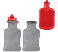 relaxdays 2 x bouillotte avec housse 2 litres