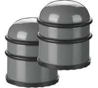 relaxdays 2 x Butoir de porte acier inoxydable gris foncé
