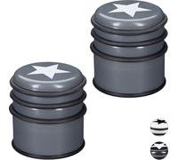 relaxdays 2 x Butoir de porte avec étoile gris foncé
