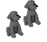 relaxdays 2 x Butoir de porte en tissu chien